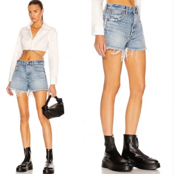 Moussy Pants - Moussy // Vintage Distressed Cutoff Denim Shorts